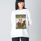 nidan-illustrationの"cow boy"(武者絵) #1 ビッグシルエットロングスリーブTシャツ