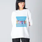 そいそいソイラテのコペンハーゲン(北欧デンマーク) ビッグシルエットロングスリーブTシャツ