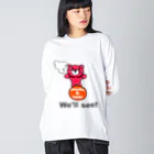 オリジナルデザインTシャツ　SMOKIN'の玉のりモクモックマ ピンク Big Long Sleeve T-Shirt