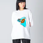 chicodeza by suzuriのラグビーするグッピー Big Long Sleeve T-Shirt