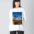 ブルーベリーパンケーキの海と夕焼け in カリフォルニア Big Long Sleeve T-Shirt