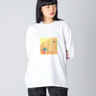 my pastel（いしはら　まさこ）の天国の花 ビッグシルエットロングスリーブTシャツ