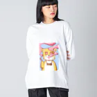 木天蓼のマタタビ猫・モクちゃん ビッグシルエットロングスリーブTシャツ