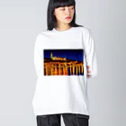 GALLERY misutawoのハンガリー ブダペストの夜景 ビッグシルエットロングスリーブTシャツ