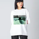 ペンギンの写真のコウテイペンギン　写真　リアル Big Long Sleeve T-Shirt