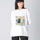 みやつち やえの巨大ねこ ビッグシルエットロングスリーブTシャツ