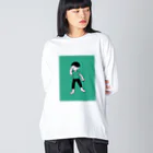 ぴゅるりんこよしだ。のPANIC ビッグシルエットロングスリーブTシャツ