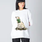 犬グッズの店しえるぶるーのマフラー犬　ラブラドルレトリバー Big Long Sleeve T-Shirt