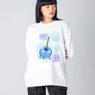 @youの青いリンゴ飴 ビッグシルエットロングスリーブTシャツ