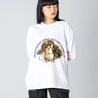 犬グッズの店しえるぶるーのきのこコーギー ビッグシルエットロングスリーブTシャツ