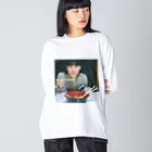 もうだめやのラーメンBABY ビッグシルエットロングスリーブTシャツ