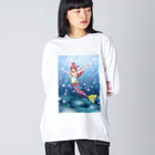 夜想明【LINEスタンプ・BOOTH販売中】のアクシスベストトゥルース「人魚姫」 ビッグシルエットロングスリーブTシャツ