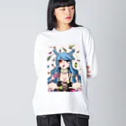 夜想明【LINEスタンプ・BOOTH販売中】のアクシスベストディアボロス Big Long Sleeve T-Shirt