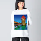 GALLERY misutawoのスイス カペル橋 Big Long Sleeve T-Shirt