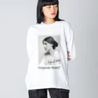 文学デザイン工房（本コミュ読書会公式ショップ）のヴァージニア・ウルフのTシャツ、パーカー Big Long Sleeve T-Shirt