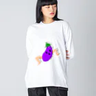 こなぐすり。の走る🍆くん ビッグシルエットロングスリーブTシャツ