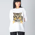 保護猫Dotcham City のThunder　Dotcham ビッグシルエットロングスリーブTシャツ