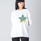 WINDOWの朝の星空 ビッグシルエットロングスリーブTシャツ