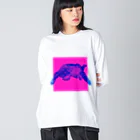 百福商店のくねくね猫 Big Long Sleeve T-Shirt