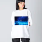 【ホラー専門店】ジルショップの絵画風の幻想的な星空(横長) Big Long Sleeve T-Shirt