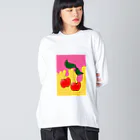 なんでもデザイン屋さんのアメリカンチェリー Big Long Sleeve T-Shirt