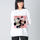  パンダ CHOCOPAN *umekoume*のパンダ ちょこぱん🍫🐼チョコミント＆ストロベリー Big Long Sleeve T-Shirt