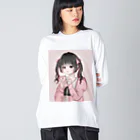 kanapipimaru_oのピンク量産Tシャツ Big Long Sleeve T-Shirt