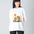 工房　鼓草 -こうぼう　つづみぐさ-のガーベラの君 ビッグシルエットロングスリーブTシャツ