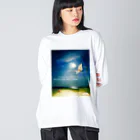 れいちるSHOPのバスケットコート(水彩画) Big Long Sleeve T-Shirt