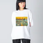 Art Baseのゴッホ / 種をまく人 / 1883  ビッグシルエットロングスリーブTシャツ