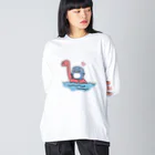 まみおデザインの恐竜とイルカくん Big Long Sleeve T-Shirt