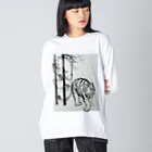 水墨絵師 松木墨善の2022干支「寅」水墨画 Big Long Sleeve T-Shirt