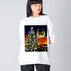 GALLERY misutawoのプラハ 夜のクリスマスツリーとティーン教会 Big Long Sleeve T-Shirt