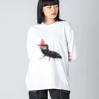 Drecome_Designのゆるいクワガタ&スイカ Big Long Sleeve T-Shirt