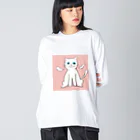 あおの天使ねこちゃん ビッグシルエットロングスリーブTシャツ