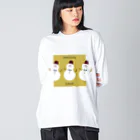 Hinaのまるくて かわいい yellow ビッグシルエットロングスリーブTシャツ