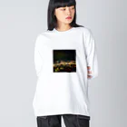面白Tシャツ専門店の～稲佐山の夜景を添えて～ ビッグシルエットロングスリーブTシャツ