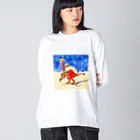 segasworksの恐竜とクリスマス ビッグシルエットロングスリーブTシャツ