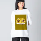 🦎Aya🦎のレオパのカラメルちゃん ビッグシルエットロングスリーブTシャツ