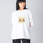 ameco shopの焼き芋うさぎ ビッグシルエットロングスリーブTシャツ