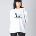 Andiamoのネッシー（紺） ビッグシルエットロングスリーブTシャツ