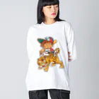 バッファ君  goods【近鉄バファローズ／1976-1996】の『虎！とら！トラ！』【バッファ君】 Big Long Sleeve T-Shirt