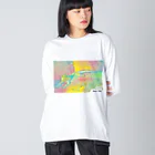 ﾌﾗﾜｰﾎｴｰﾙ　とかげのちづっこのフトアゴヒゲとかげちゃん Big Long Sleeve T-Shirt