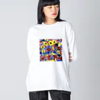 ラリラリの綺麗な花柄 Big Long Sleeve T-Shirt