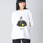 ビールとアート TM-3 Designの偉人 × BEER（源頼朝）黒線画 Big Long Sleeve T-Shirt