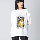 四月研究所 SUZURI店のてんとう虫と茶しろ君 Big Long Sleeve T-Shirt