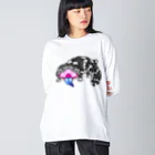 もむのふの爬虫類グッズやさんのマツカサトカゲちゃん ビッグシルエットロングスリーブTシャツ