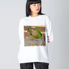 inko andのウロコインコのおーちゃん ビッグシルエットロングスリーブTシャツ