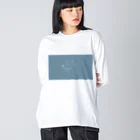 amayadoriのおおかみ ビッグシルエットロングスリーブTシャツ