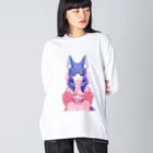 しずくのしずくちゃん お着物ver. ビッグシルエットロングスリーブTシャツ